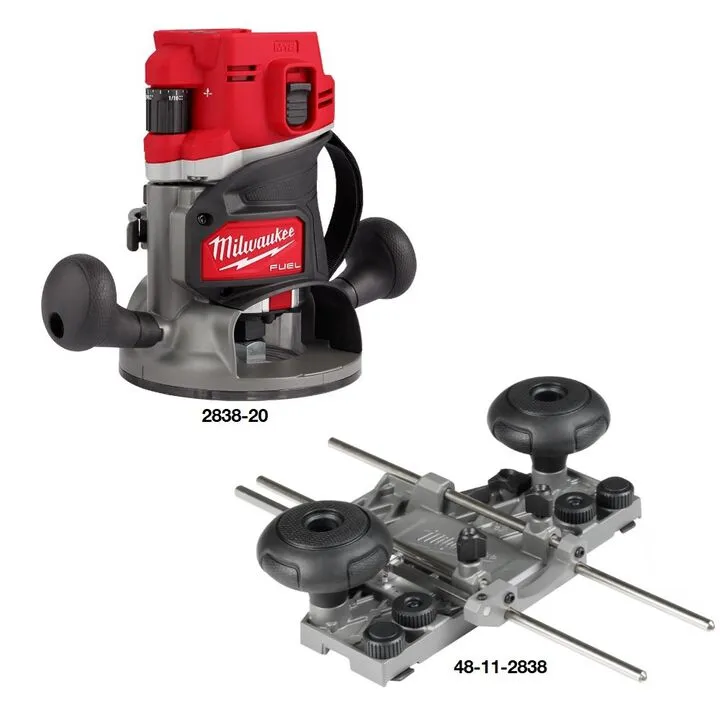 Milwaukee M18 Fuel 1/2 Inch Router (Bare Tool) with Precision Guide Rail Adapter Bundle 1