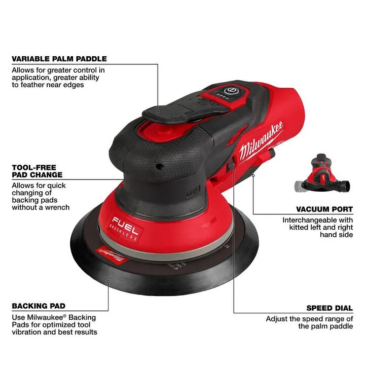 Milwaukee M12 FUEL 6-Inch Random Orbital Sander (Bare Tool) 3