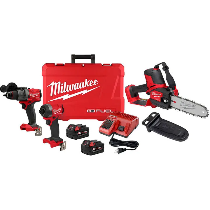 Milwaukee M18 FUEL 3-Tool Combo Kit: Drill, Impact Driver & Pruning Saw
