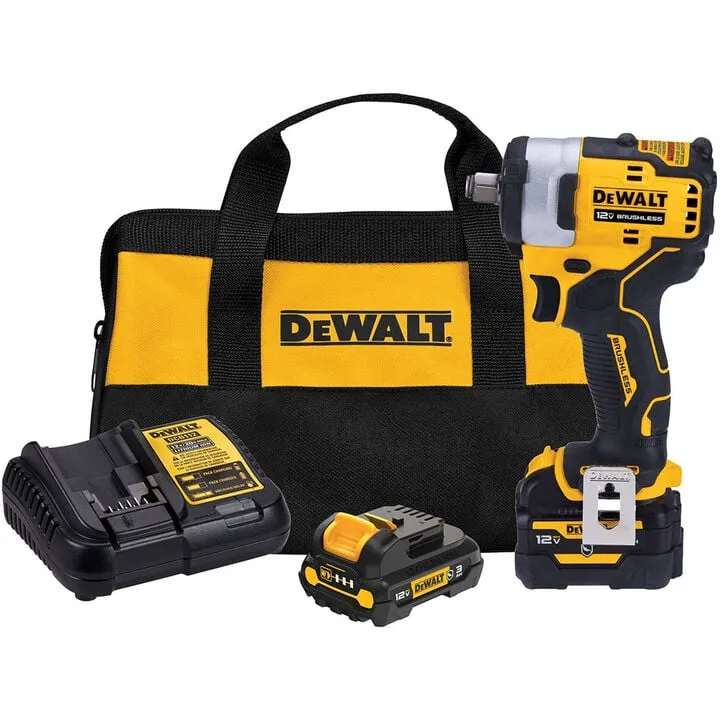 DEWALT 12V MAX Cordless 1/2in Impact Wrench Kit - Compact Performance Series