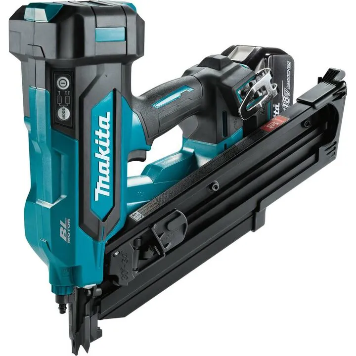 Makita 18V LXT Lithium-Ion Brushless Cordless 30 Degree Clipped Head 3-1/2 Inch Framing Nailer 4Ah Kit 1