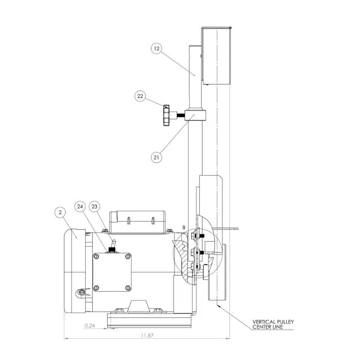 Kalamazoo 1 x 42 Inch 115V 1/3 HP Belt Sander with Full Safety Guard 2