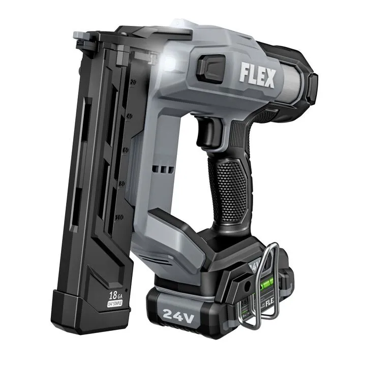 FLEX 24V Cordless 18 Gauge 1/4 Inch Narrow Crown Stapler Kit 3