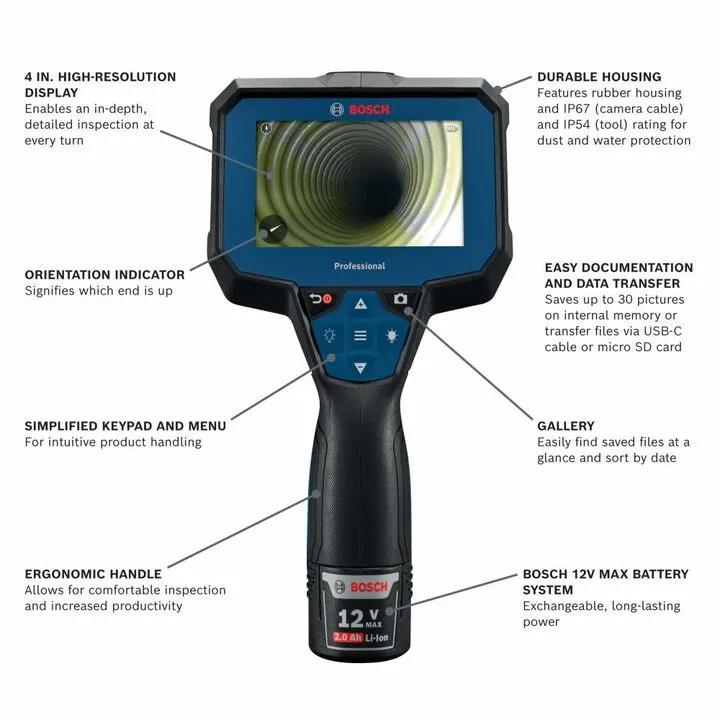 Bosch 12V Max Connected 5ft Handheld Inspection Camera Kit 1