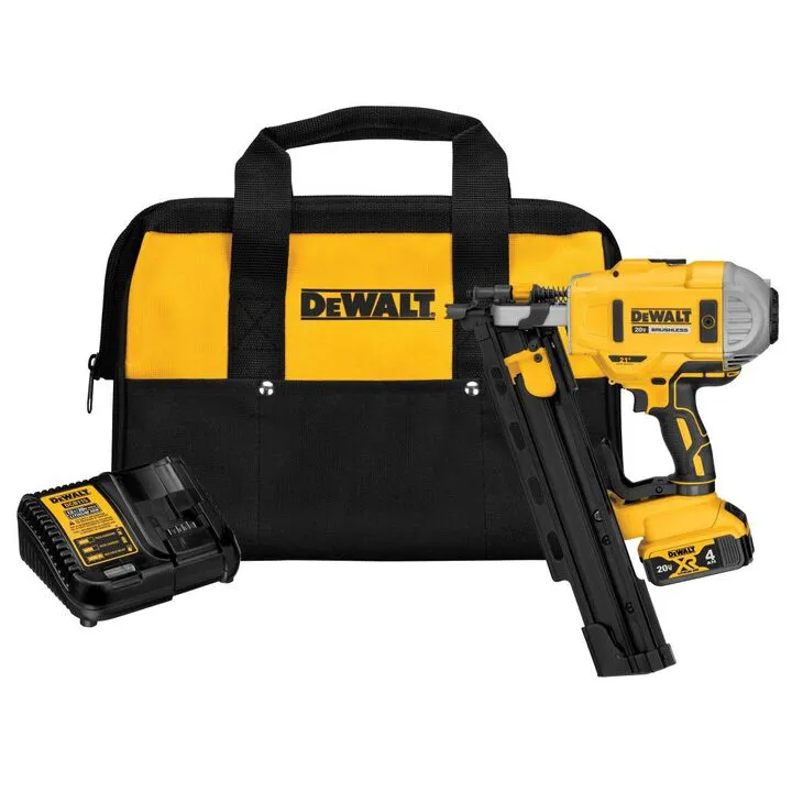 DEWALT 20V MAX 21 Degree Plastic Collated Cordless Framing Nailer Kit 1