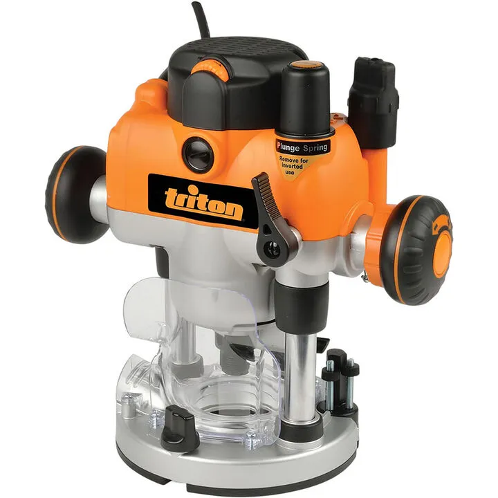Triton 2-1/4HP Dual Mode Precision Plunge Router - Professional Grade Woodworking Tool