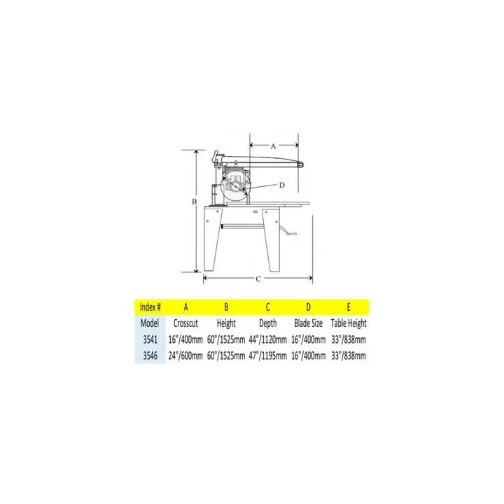 Original Saw 16-Inch 3-Phase Heavy Duty Radial Arm Saw 1