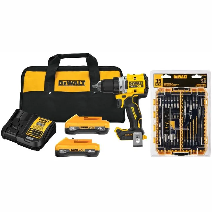 DEWALT 20V MAX XR 1/2 Inch Drill Driver Kit with POWERPACK & Rapid Load Accessory Set