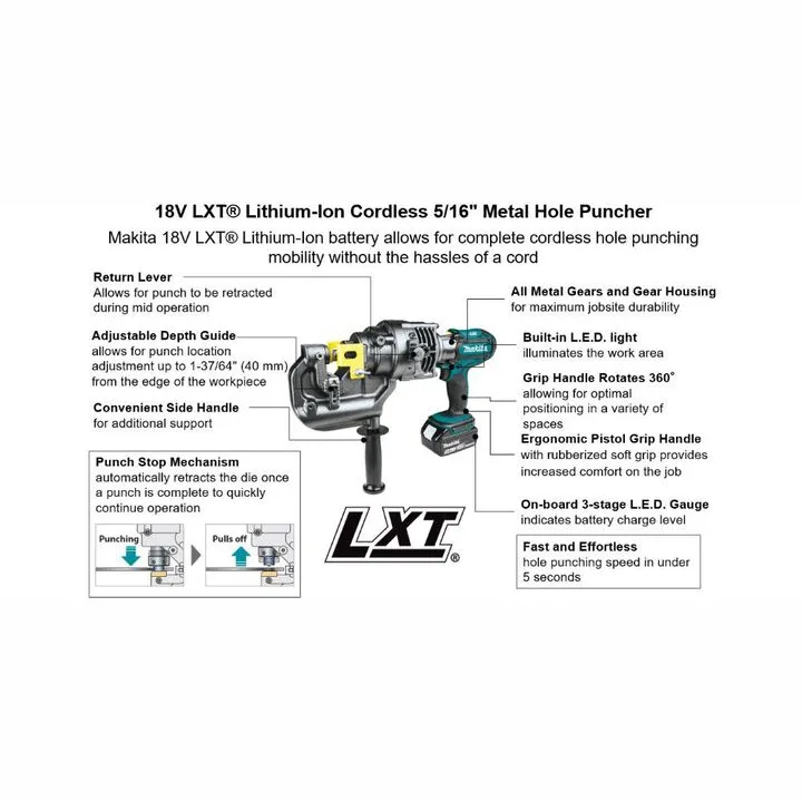 Makita 18V LXT 5/16in Cordless Hole Puncher (Bare Tool) 1
