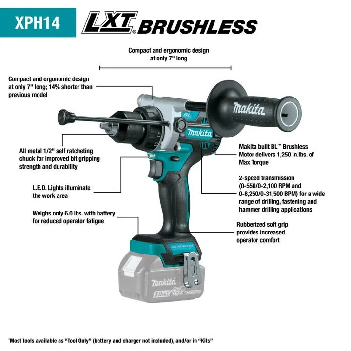 Makita 18V LXT Lithium-Ion Brushless 2-Piece Combo Kit (5.0Ah) 3