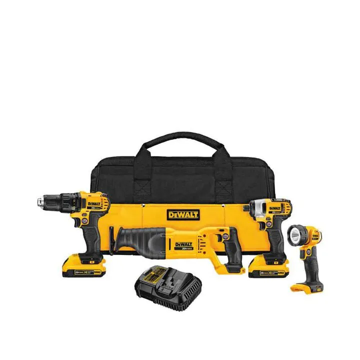 DEWALT 20V Max Cordless 4-Tool Combo Kit - Professional Performance Set 1