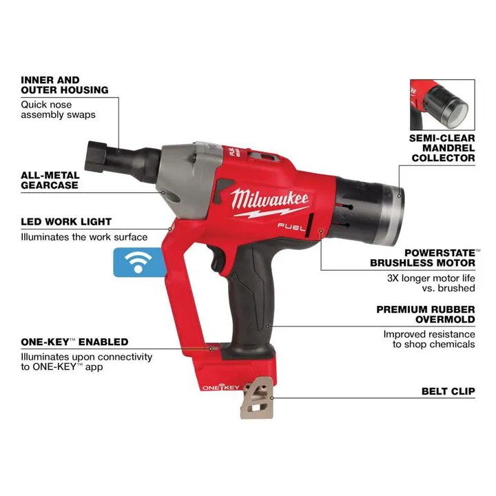Milwaukee M18 FUEL 1/4-inch Lockbolt Tool with ONE-KEY (Bare Tool) 2