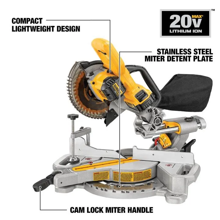 DEWALT DCS361M1 7-1/4-Inch Single Bevel Sliding Compound Miter Saw Kit 1