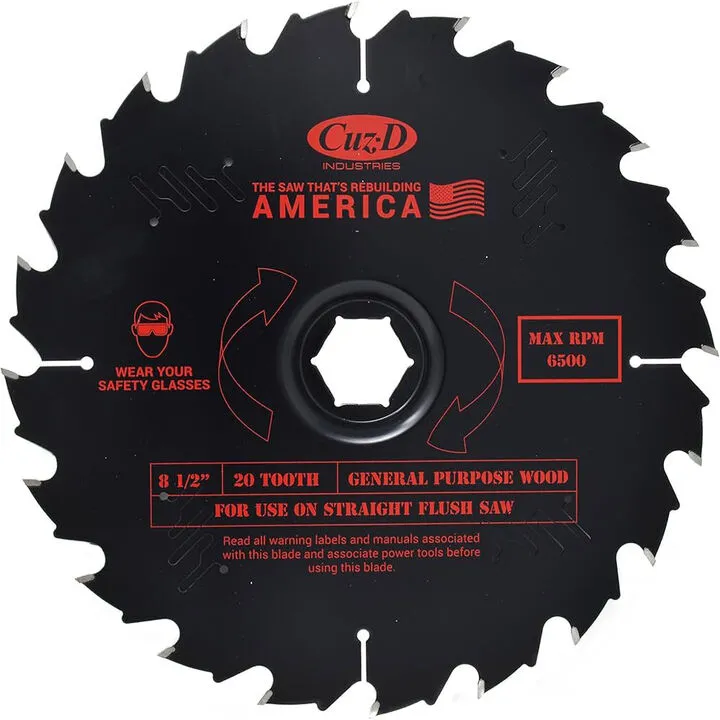 Cuz-D Straight Flush Cut Saw & 8 1/2 Inch 20-Tooth Carbide Tipped Blade Professional Bundle 1