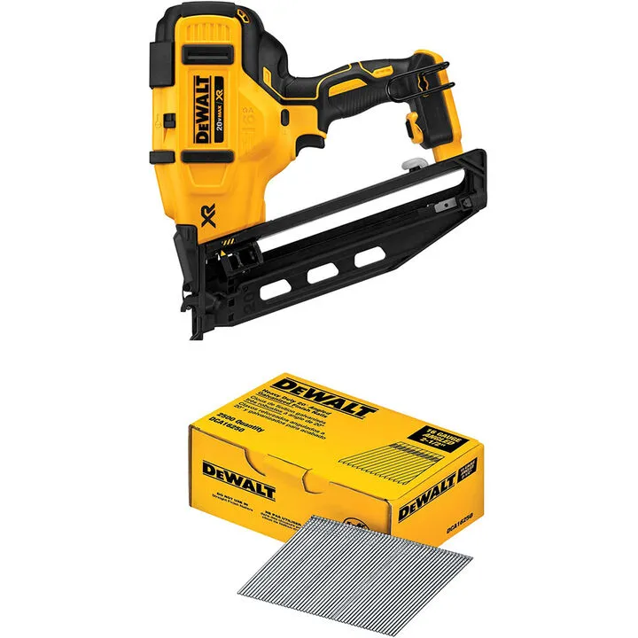 DEWALT 16-Gauge 2-1/2 Inch Finish Nailer & Premium Fastener Bundle