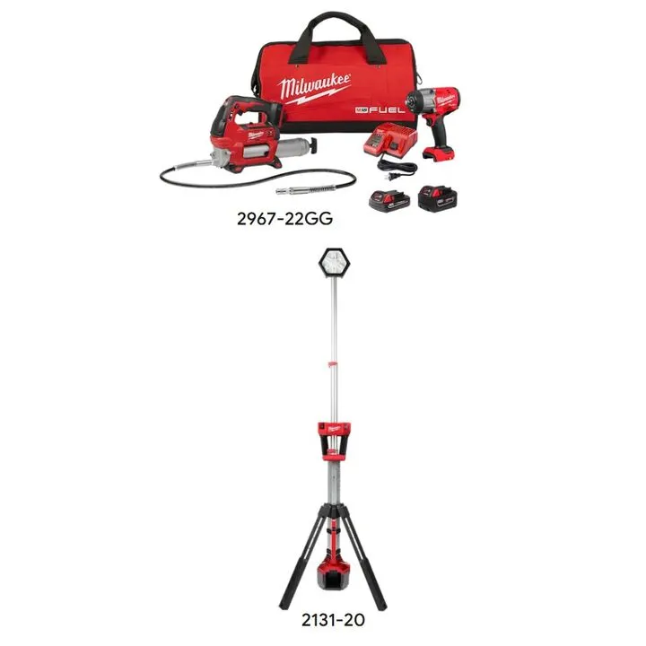 Milwaukee M18 FUEL 1/2 Inch High Torque Impact Wrench & Dual Power Tower Light Professional Bundle 1