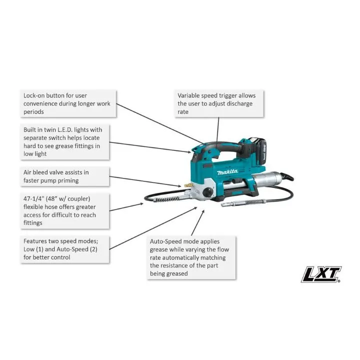 Makita 18V LXT Lithium-Ion Cordless Grease Gun (Bare Tool) 1