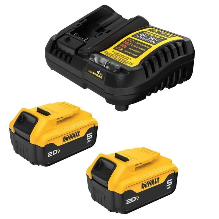 DEWALT 20V MAX Cordless Drill & Driver Combo Kit with 5Ah Starter Kit 11
