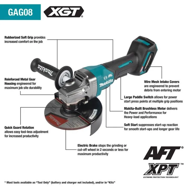 Makita 40V max XGT 6-inch Angle Grinder with Electric Brake (Bare Tool) 1
