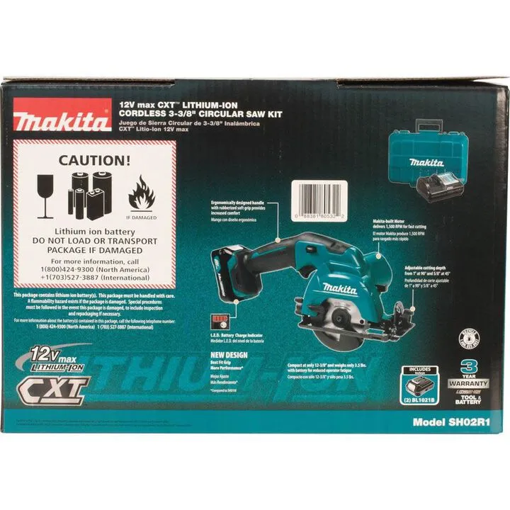 Makita 12V max CXT Lithium-Ion 3-3/8 in. Cordless Circular Saw Kit - Compact Precision Solution 4