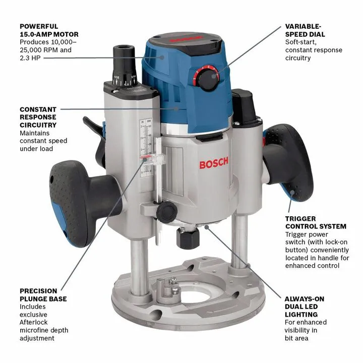 Bosch 2.3 HP Electronic Plunge-Base Router - Professional Precision & Power 2