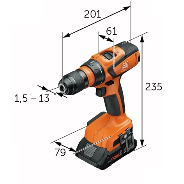 Fein 18V ASCM 18 QSW AS General Construction 4-Speed Cordless Drill/Driver (Bare Tool) 2