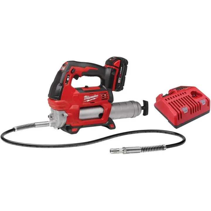 Milwaukee M18 2-Speed Cordless Grease Gun & M18/M12 Jobsite Speaker Professional Bundle 2