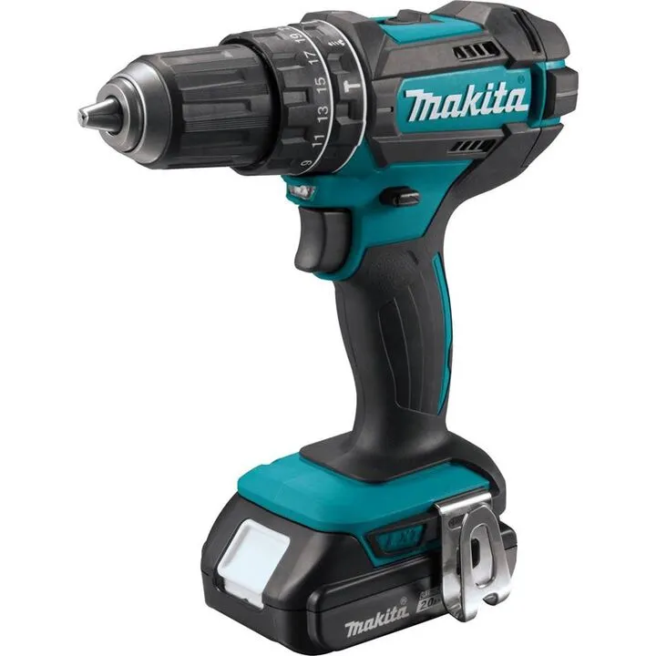 Makita 18V LXT Compact Lithium-Ion Cordless 1/2 in. Hammer Driver-Drill Kit (2.0Ah) 1