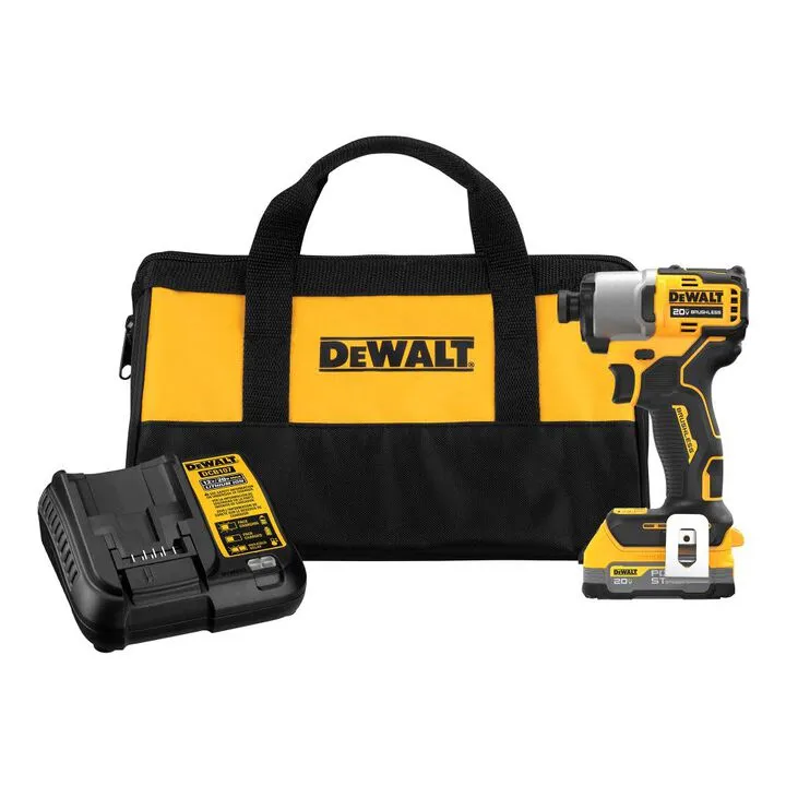 DEWALT 20V Max Impact Driver Kit featuring Advanced POWERSTACK Battery Technology