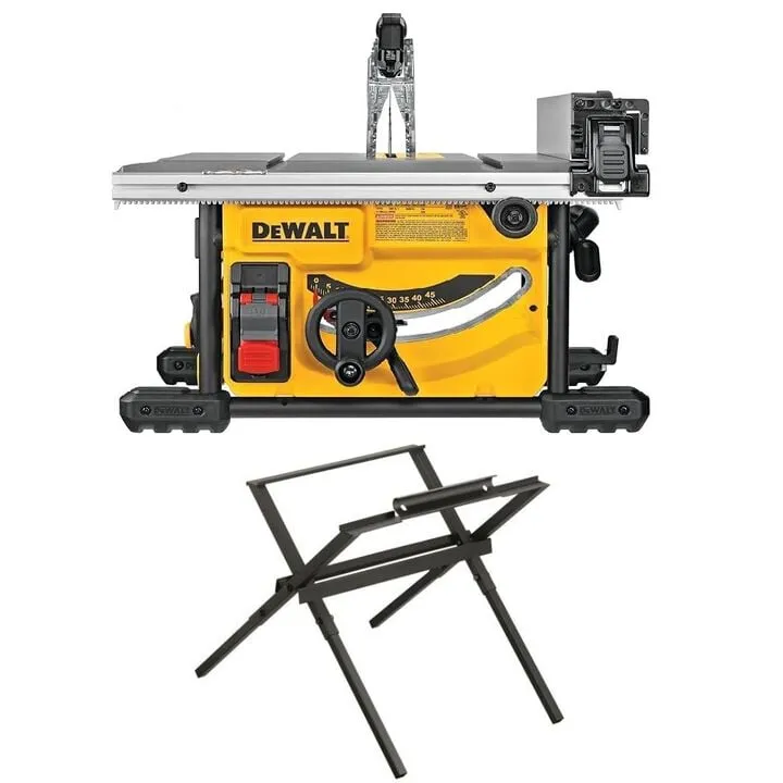 DEWALT 8-1/4 inch Compact Jobsite Table Saw with Heavy-Duty Stand