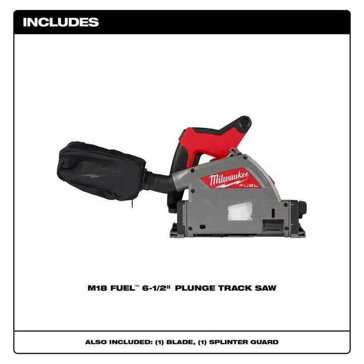 Milwaukee M18 6-1/2 Inch Plunge Track Saw with XC5.0 Battery Pack - High-Performance Professional Bundle 4