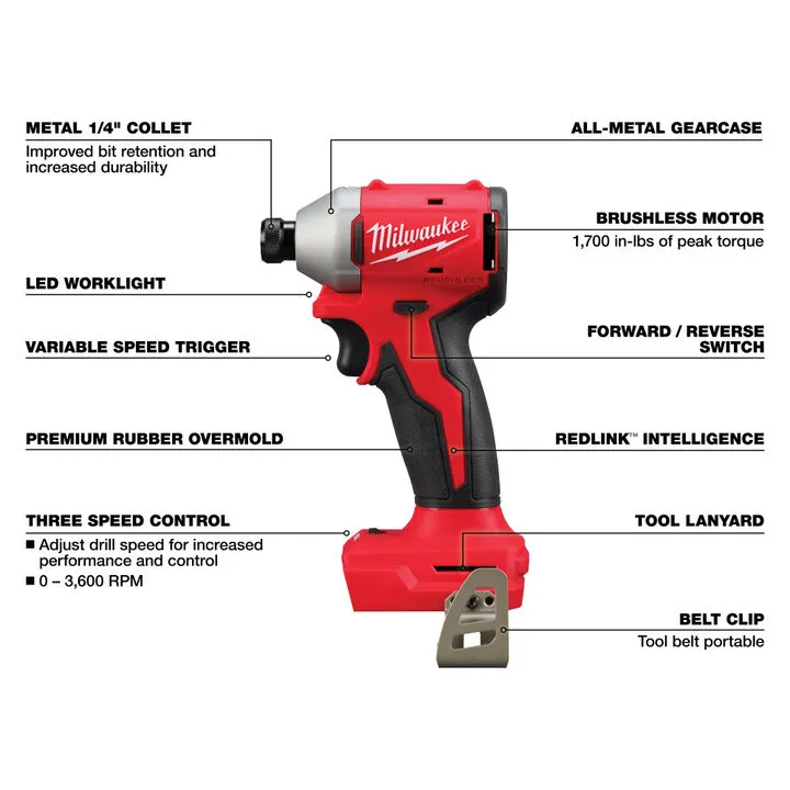 Milwaukee M18 4-Tool Combo Kit - Professional Grade Performance Set 7