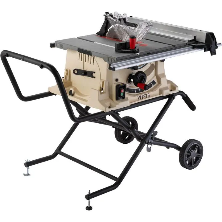 Shop Fox 10 Inch 2 HP Benchtop Table Saw with Integrated Stand - 120V 1 Phase