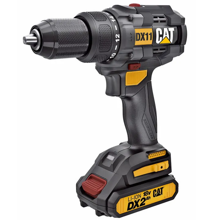 CAT 18V 1/2 in Cordless Drill/Driver with Brushless Motor - 2 Battery Kit