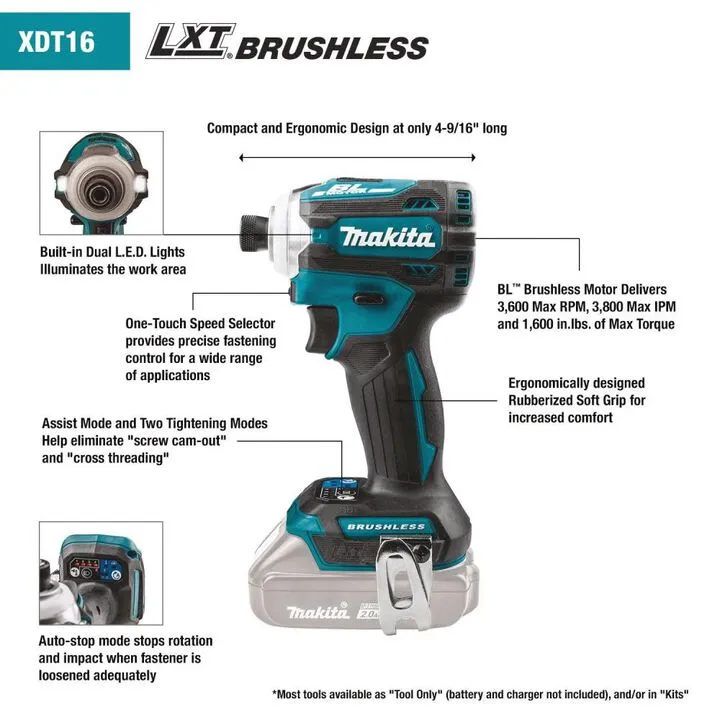 Makita 18V LXT Lithium-Ion Brushless Cordless 2-Piece Combo Kit (5.0Ah) 3