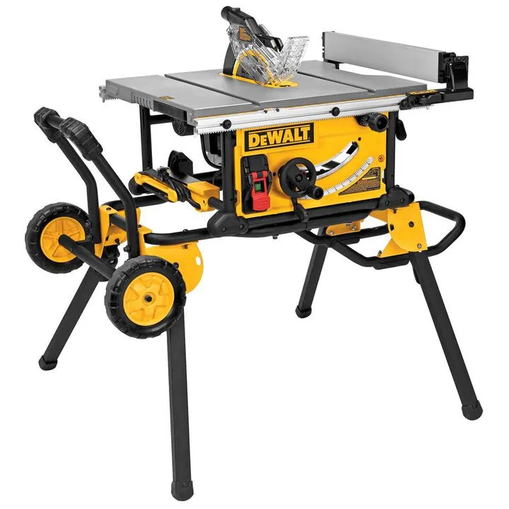 DEWALT 10-Inch Jobsite Table Saw with Rolling Stand & Circular Saw Blade Combo Kit