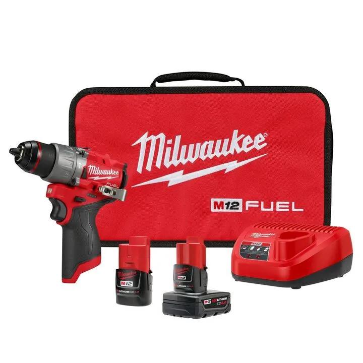 Milwaukee M12 FUEL 1/2-inch Hammer Drill/Driver Kit - Professional Compact Performance
