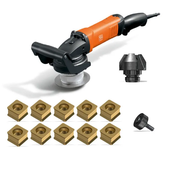 Fein KFH 17-8 37.5 Degree Mild Steel Flat Plate Weld Beveler Bundle with KX Chamfer Inserts