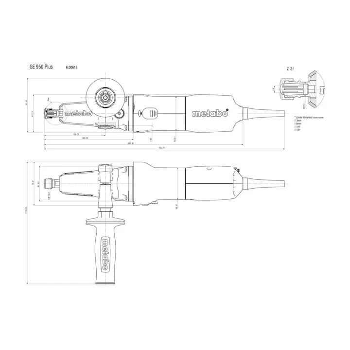 Metabo GEP950 G Plus 8.5 Amp High Torque Die Grinder with Paddle Switch 1