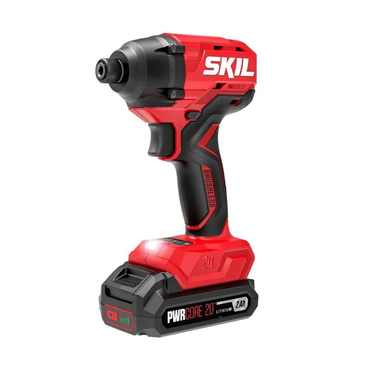 SKIL 20V Brushless 1/4 Inch Hex Impact Driver Kit - High-Performance Cordless Fastening 1