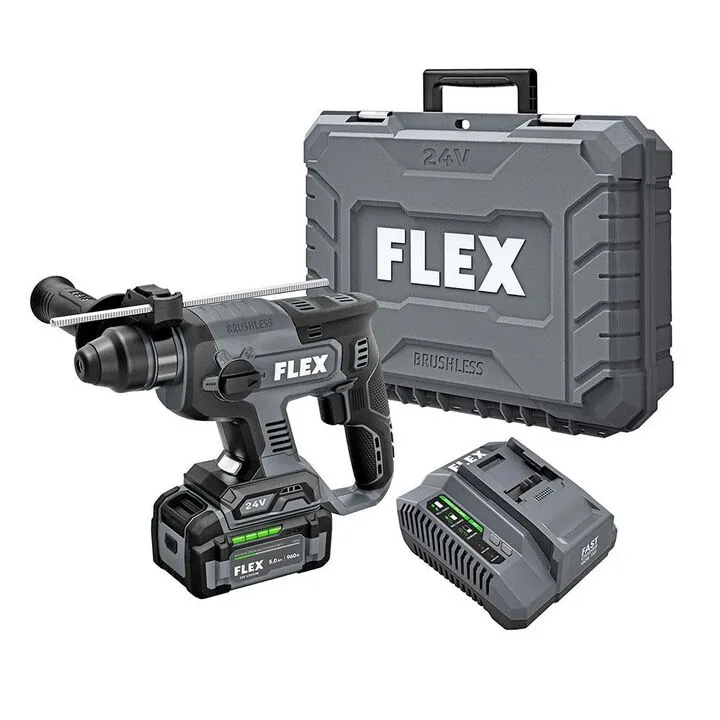 FLEX 24V 7/8-in. SDS Plus Rotary Hammer Kit - High-Performance Masonry Solution