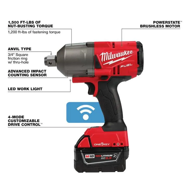 Milwaukee M18 FUEL 3/4-inch High Torque Impact Wrench with ONE-KEY Kit 3