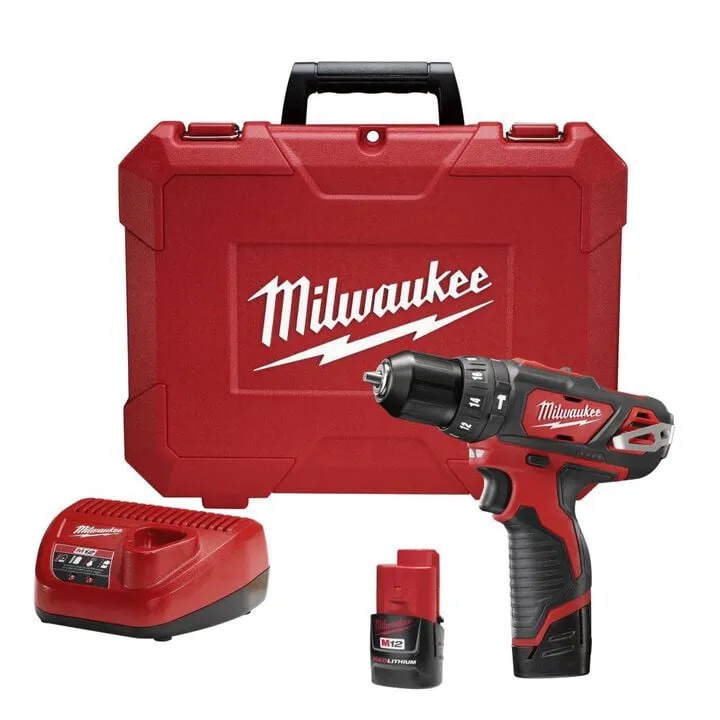 Milwaukee M12 3/8 in. Hammer Drill/Driver Kit - Compact Precision for Light-Duty Applications