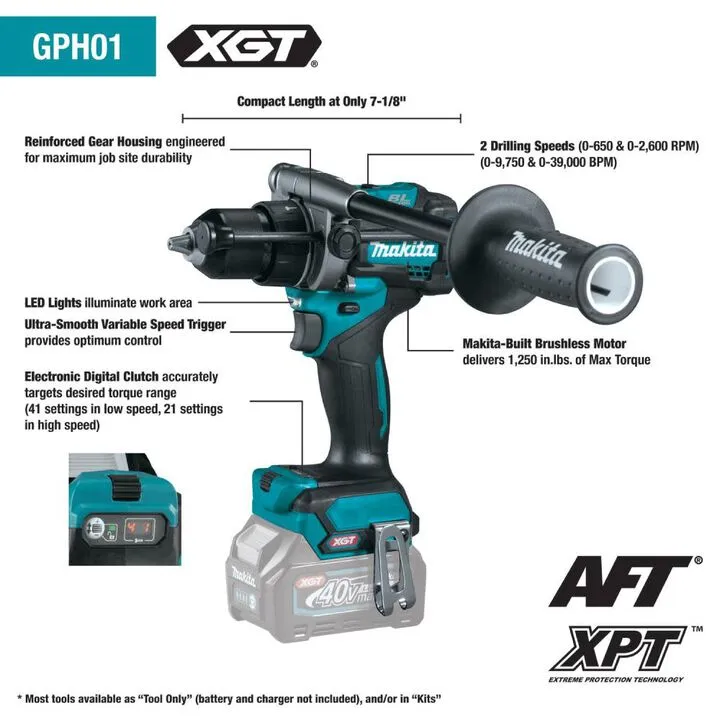 Makita 40V max XGT Brushless Cordless 5-Piece Combo Kit (4.0Ah) 10