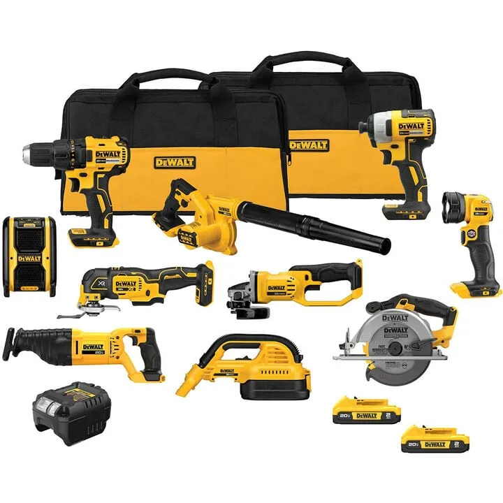 DEWALT 20V MAX 10-Tool Cordless Combo Kit - Professional Grade Power Suite