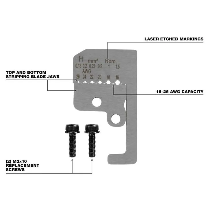 Milwaukee 16-26 AWG Automatic Wire Stripper Replacement Blade Kit - Precision Maintenance Set 1