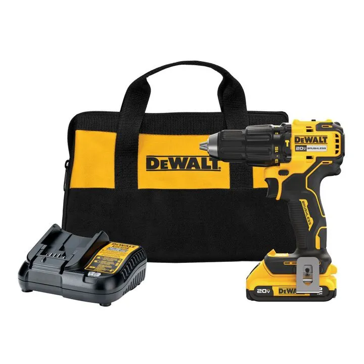 DEWALT 20V MAX Brushless Cordless 1/2in Hammer Drill Kit - High-Performance Professional Tool 1