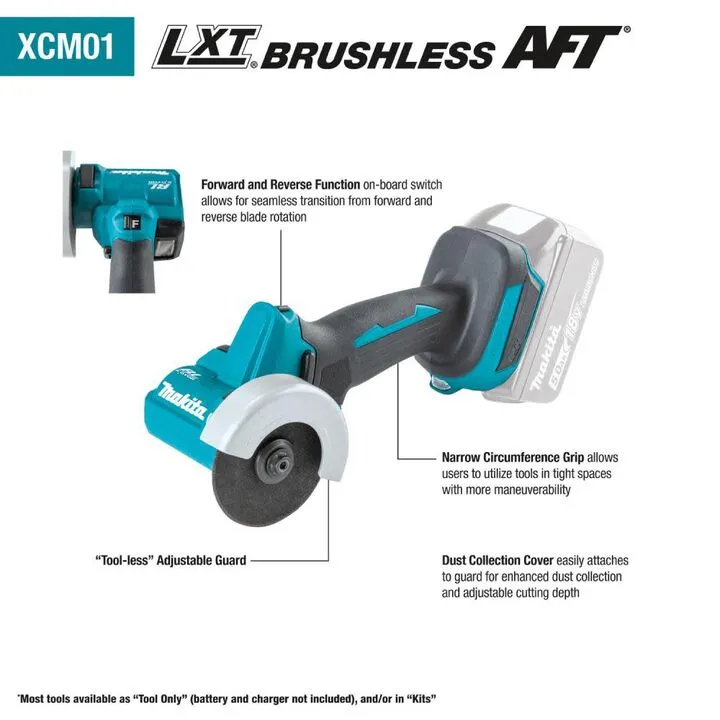Makita 18V LXT Brushless 3-Inch Cut-Off Tool Bundle with Professional Grade Cutting Wheels 6