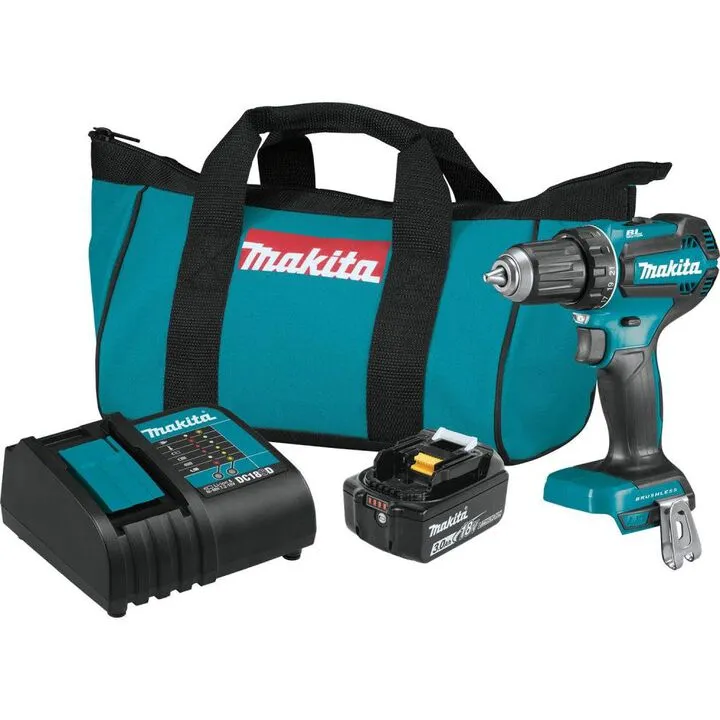 Makita 18V LXT Lithium-Ion Brushless Cordless 1/2 in. Driver-Drill Kit (3.0Ah)