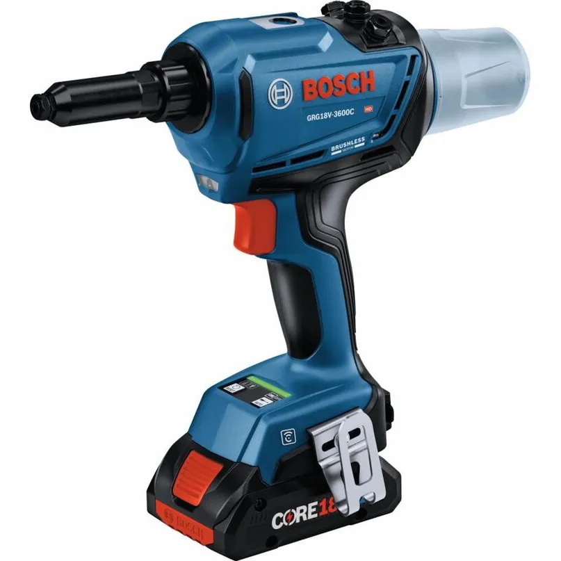 Bosch 18V Connected Rivet Tool Kit with 2ct CORE18V 4Ah Advanced Power Batteries 2